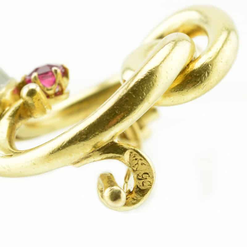 Faberge Gold, Moonstone and Sapphire Brooch - Image 4