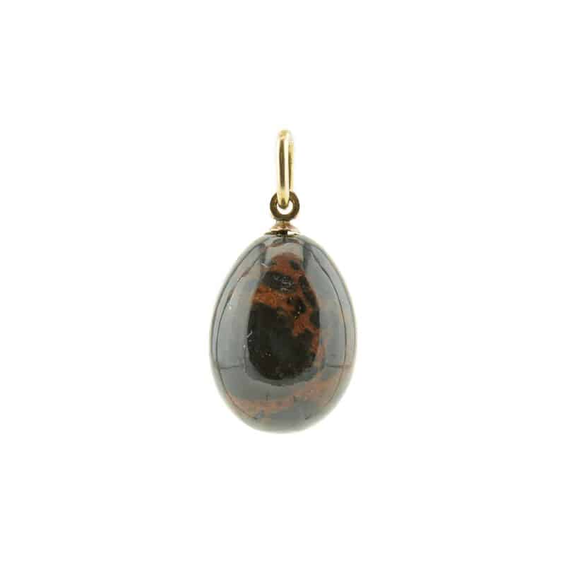 A Faberge Gold and Brown Jasper Miniature Pendant Egg - Image 3