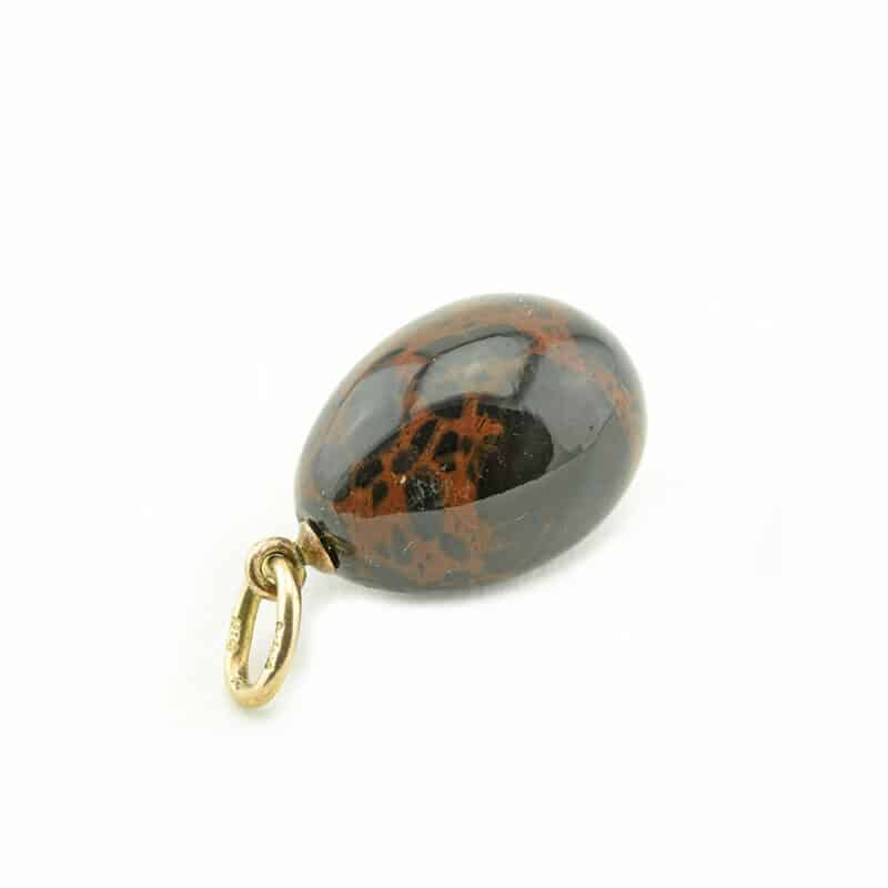 A Faberge Gold and Brown Jasper Miniature Pendant Egg - Image 4