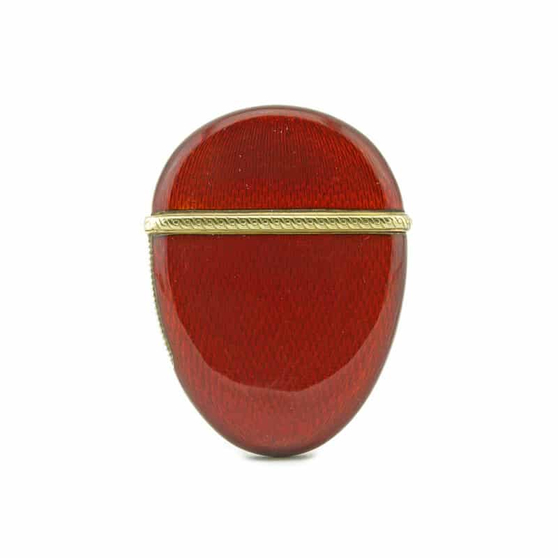 A Faberge Enamel and Silver Vesta Case Contained in it's Original Wooden Case - Image 2