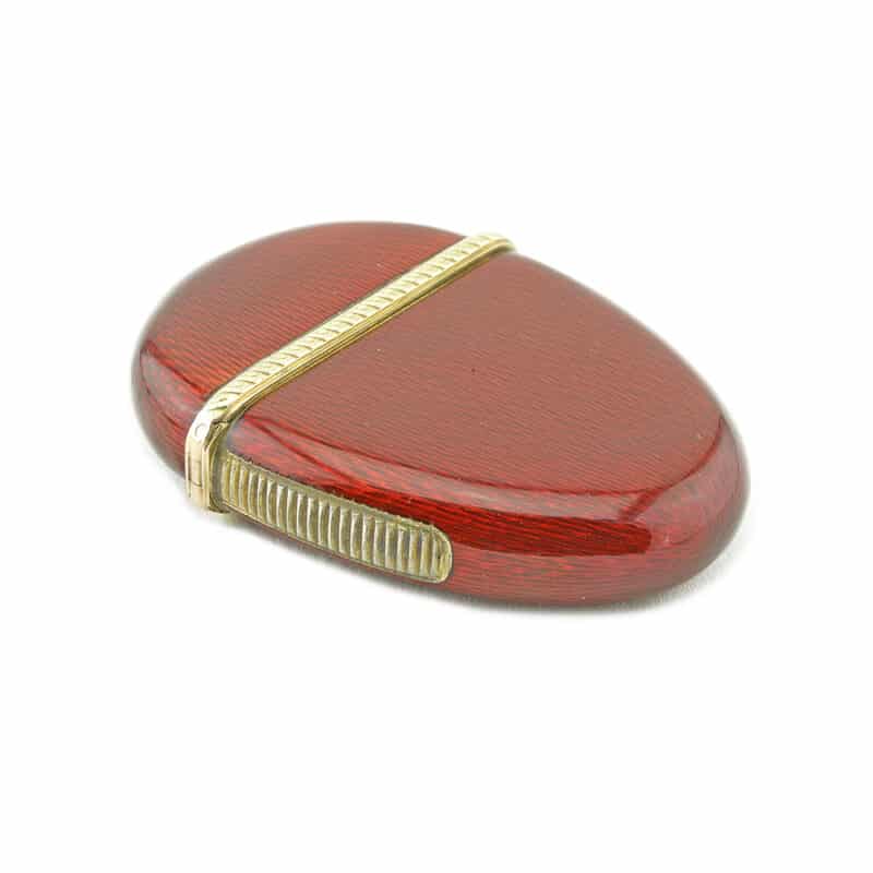 A Faberge Enamel and Silver Vesta Case Contained in it's Original Wooden Case - Image 5