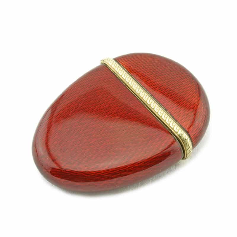 A Faberge Enamel and Silver Vesta Case Contained in it's Original Wooden Case - Image 7