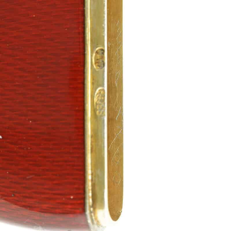 A Faberge Enamel and Silver Vesta Case Contained in it's Original Wooden Case - Image 8