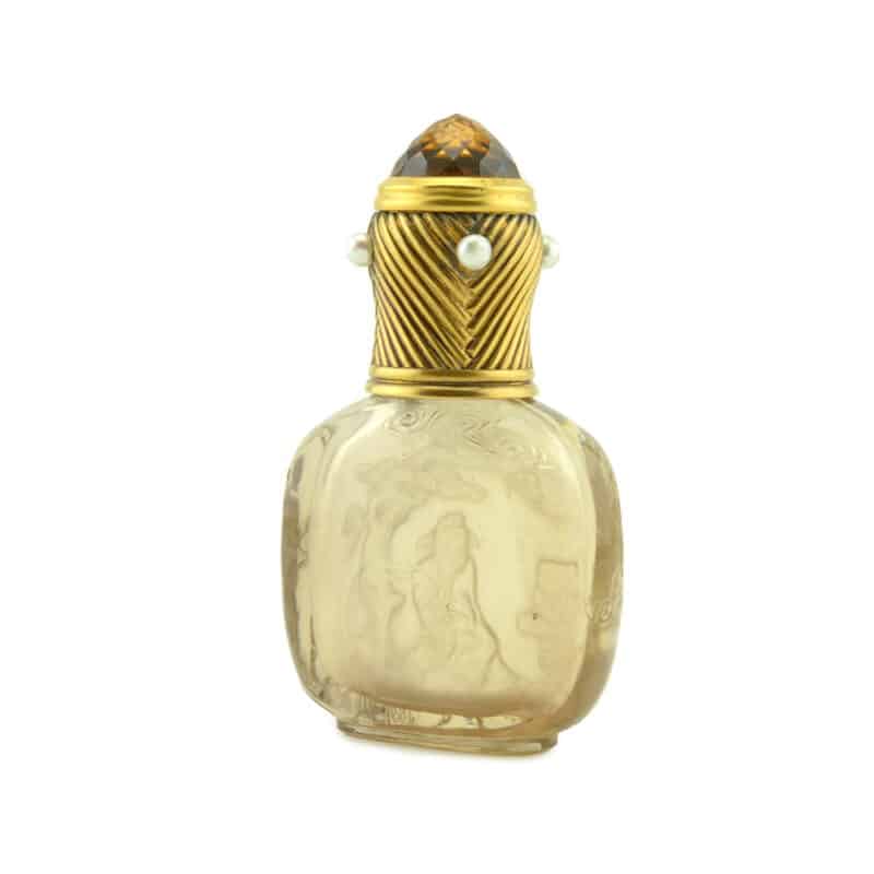 Faberge Gold, Pearl, Jeweled and Carved Smoky Quartz Scent Bottle, Workmaster Eduard Schramm - Image 6