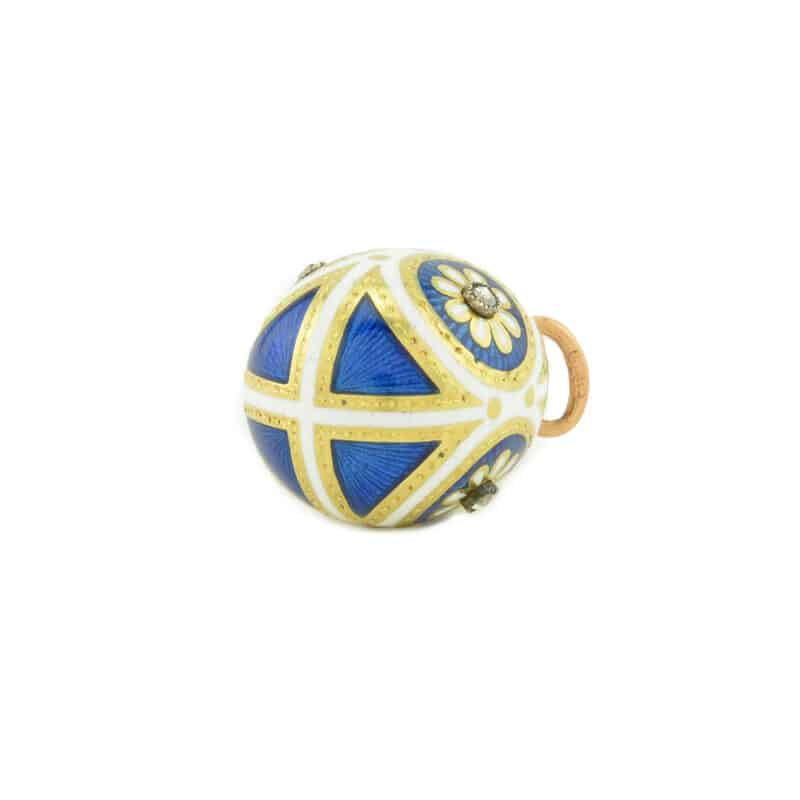 Faberge Diamond, Gold and Enamel Miniature Pendant Easter Egg, Michael Perchin - Image 3