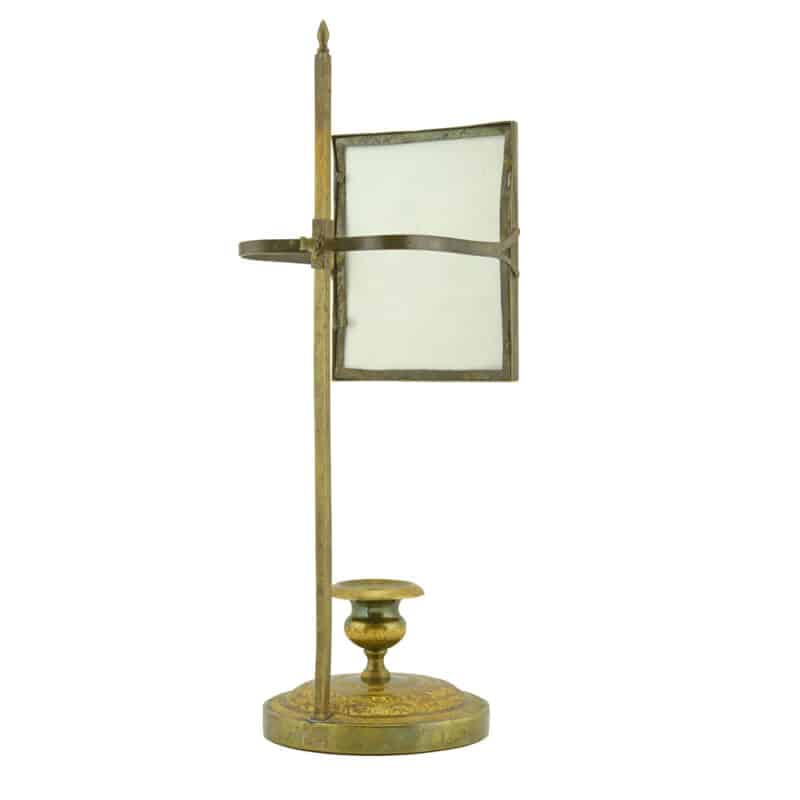 An Exquisite Russian Gilded Bronze Candlestick with a Lithophane Screen Depicting Portrait of Tsar Nicholas I - Image 6