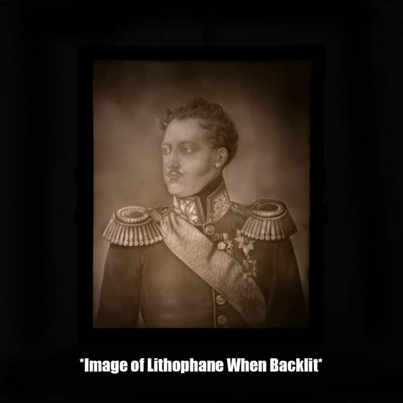 An Exquisite Russian Gilded Bronze Candlestick with a Lithophane Screen Depicting Portrait of Tsar Nicholas I - Image 4