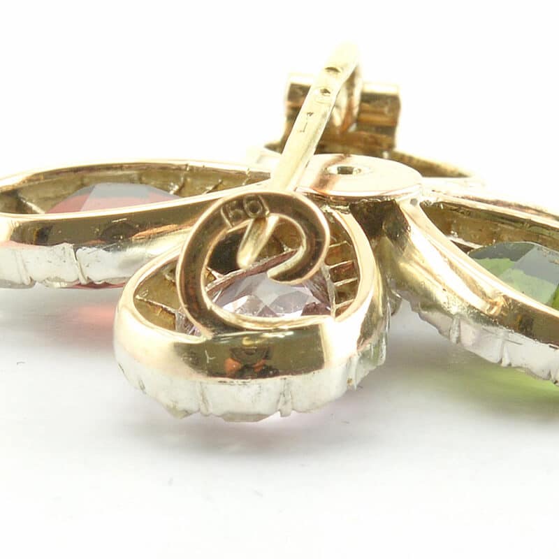 A Magnificent Faberge Gold, Diamond and Gemstone Brooch, Workmaster Alfred Thielemann - Image 5