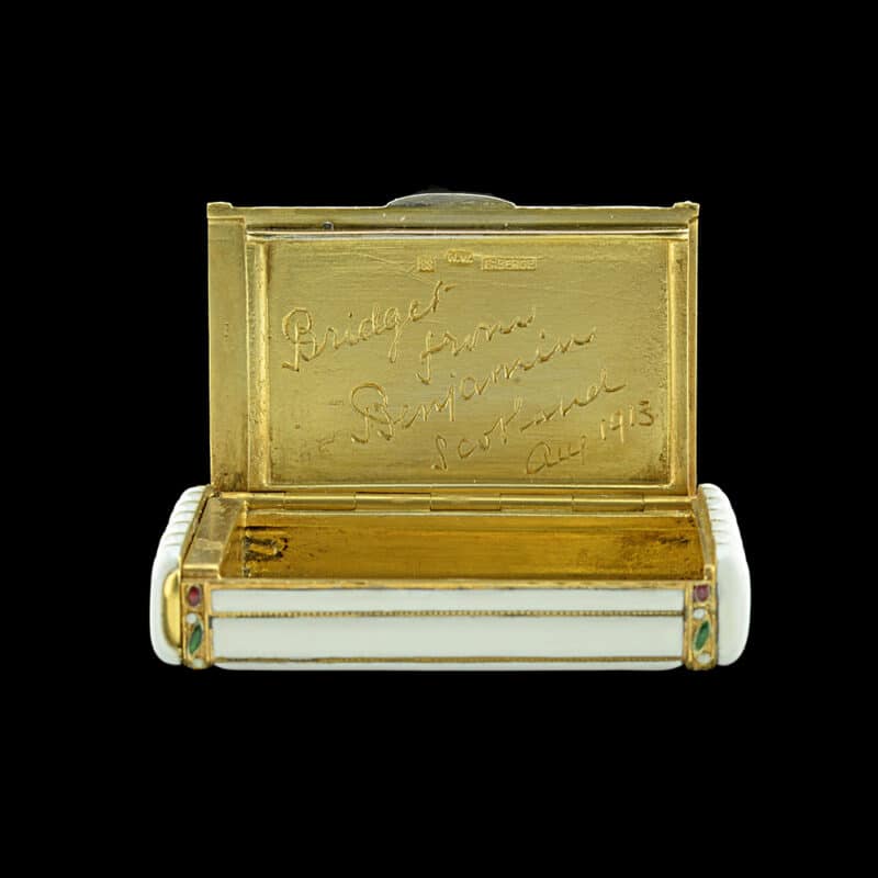 A Faberge Silver, Enamel and Diamond Vesta Case, Henrik Wigstrom - Image 8