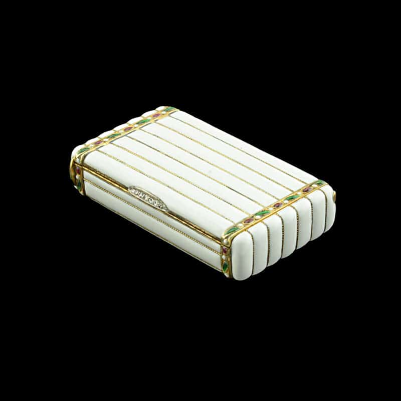 A Faberge Silver, Enamel and Diamond Vesta Case, Henrik Wigstrom - Image 3