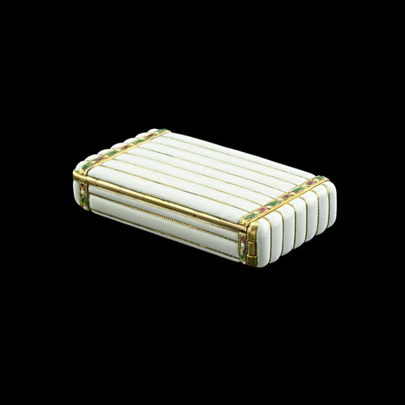 A Faberge Silver, Enamel and Diamond Vesta Case, Henrik Wigstrom - Image 4
