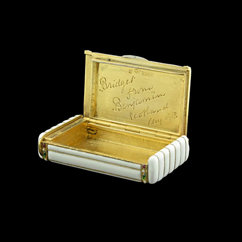 A Faberge Silver, Enamel and Diamond Vesta Case, Henrik Wigstrom - Image 5