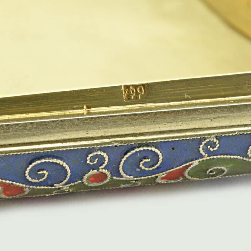 Faberge Gilded Silver and Enamel Cigarette Case, Feodor Ruckert - Image 12