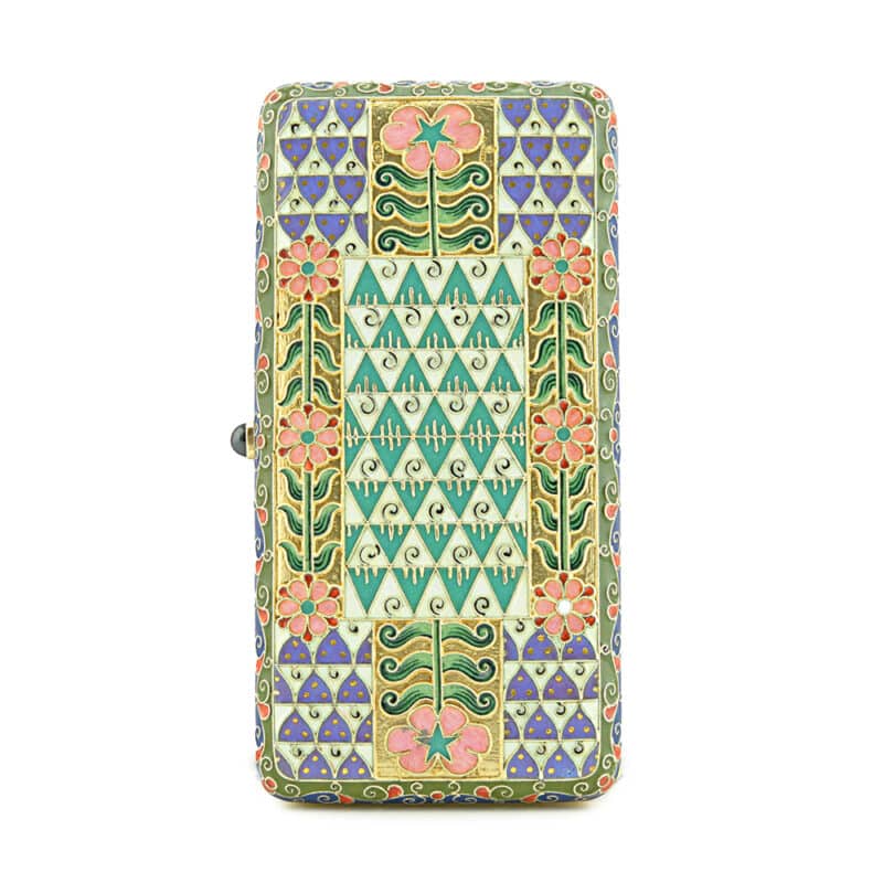Faberge Gilded Silver and Enamel Cigarette Case, Feodor Ruckert - Image 3