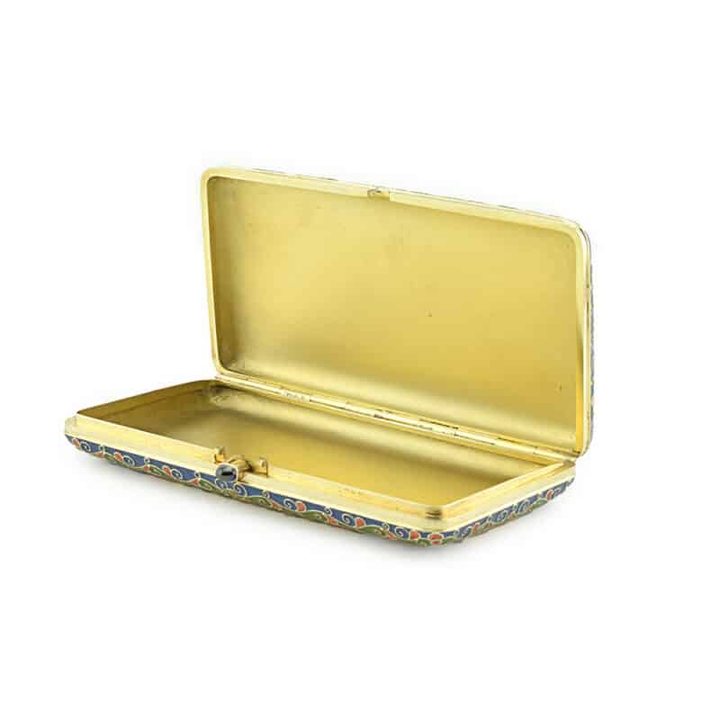 Faberge Gilded Silver and Enamel Cigarette Case, Feodor Ruckert - Image 8