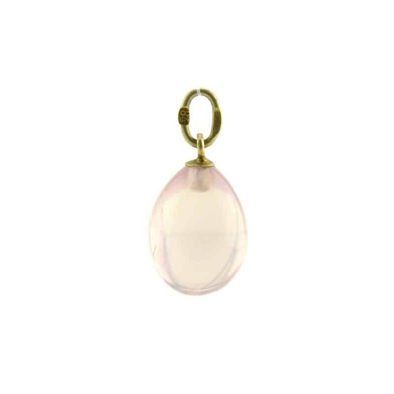 A Faberge Silver and Pink Quartz Miniature Pendant Easter Egg - Image 2