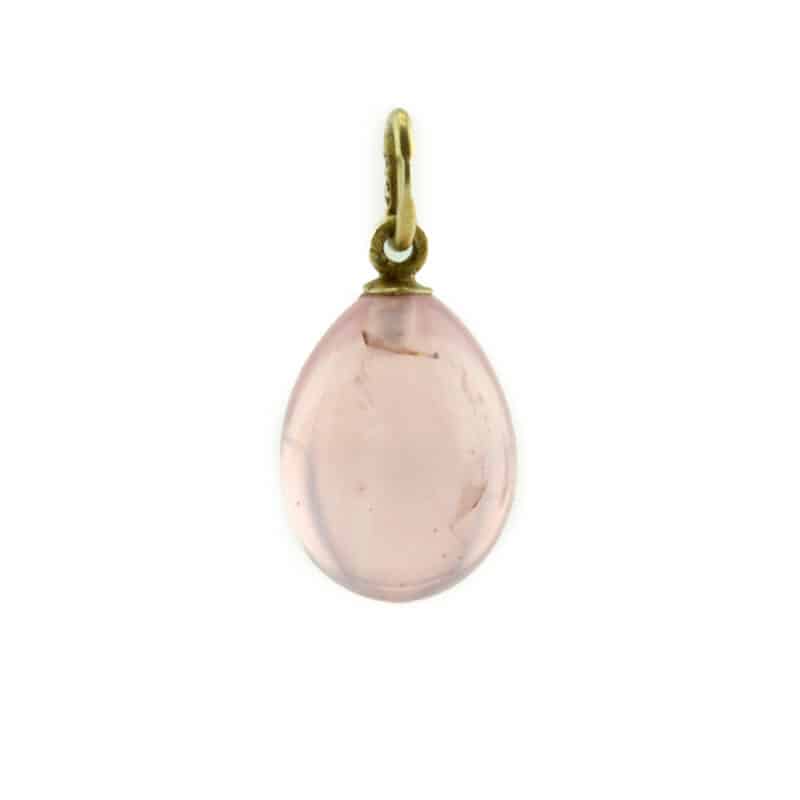 A Faberge Silver and Pink Quartz Miniature Pendant Easter Egg - Image 3