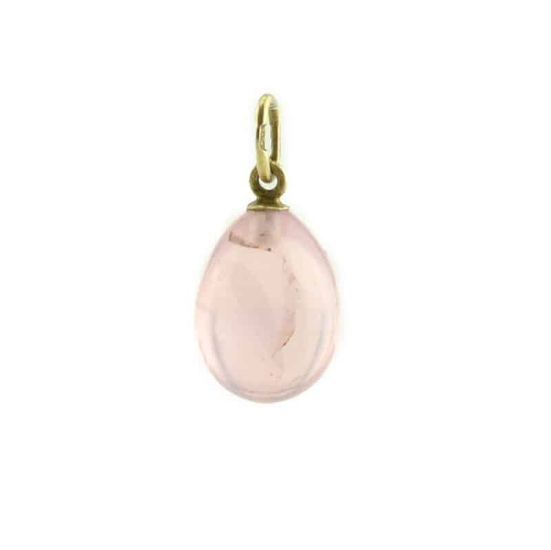 A Faberge Silver and Pink Quartz Miniature Pendant Easter Egg - Image 4