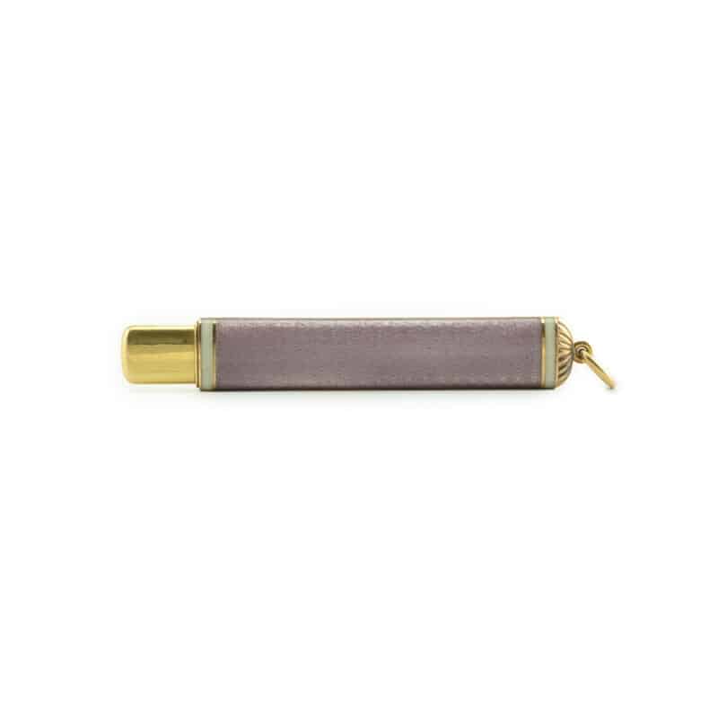 A Beautiful Russian Gold and Guilloche Enamel Pencil Holder
