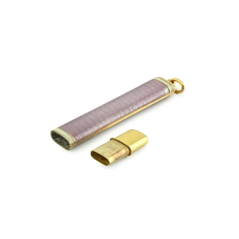 A Beautiful Russian Gold and Guilloche Enamel Pencil Holder - Image 5