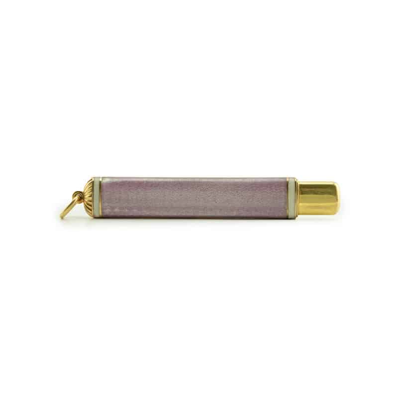 A Beautiful Russian Gold and Guilloche Enamel Pencil Holder - Image 2