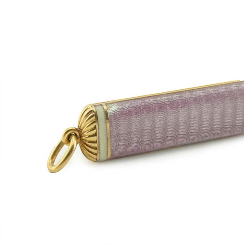 A Beautiful Russian Gold and Guilloche Enamel Pencil Holder - Image 7