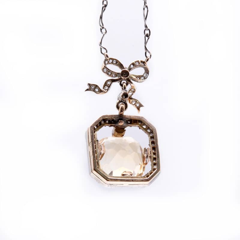 Faberge Silver, Gold, Diamond and Citrine Pendant Necklace, Alfred Thielemann - Image 2