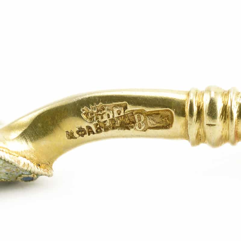 A Fabergé silver gilt & shaded cloisonné enamel demitasse spoon by Feodor Rückert - Image 4