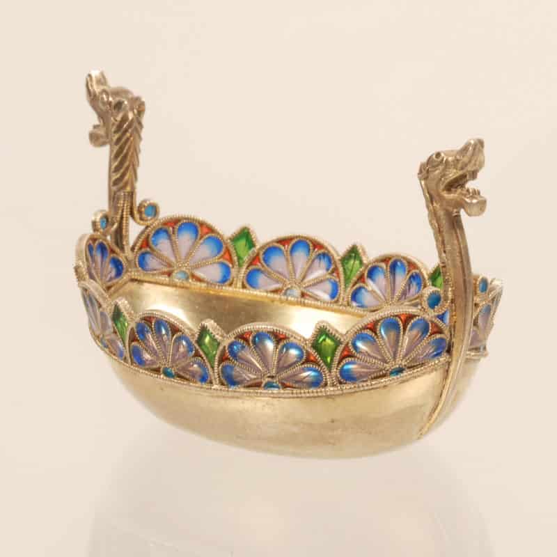 David Andersen Viking boat plique-à-jour enamel open salts - Image 2