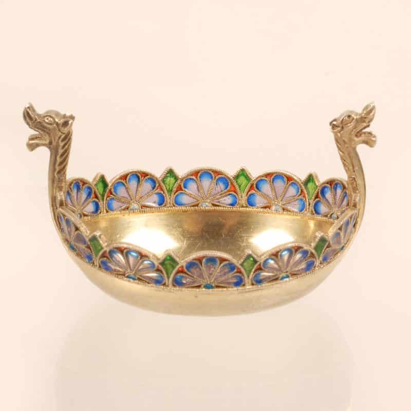 David Andersen Viking boat plique-à-jour enamel open salts - Image 5