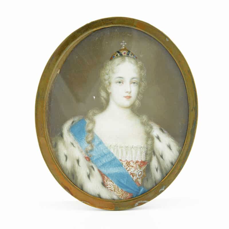 Portrait Miniature of Russian Empress Anna Ivanova