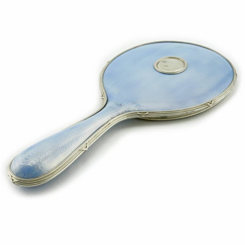 A Faberge Silver and Guilloche Hand Mirror, Karl Gustaf Hjalmar Armfeldt - Image 3