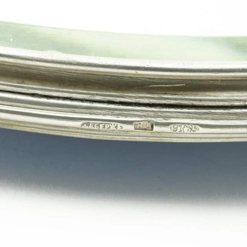 A Faberge Silver and Guilloche Hand Mirror, Karl Gustaf Hjalmar Armfeldt - Image 4