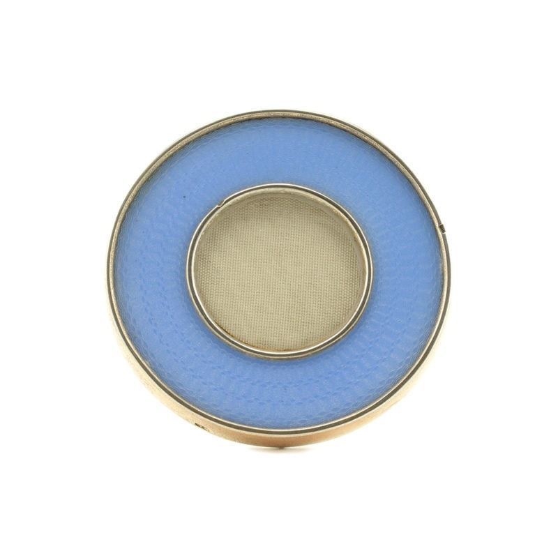 A Russian silver & guilloché enamel miniature photograph frame by Ivan Britzin