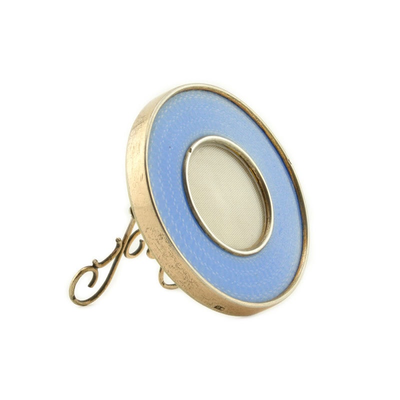 A Russian silver & guilloché enamel miniature photograph frame by Ivan Britzin - Image 2