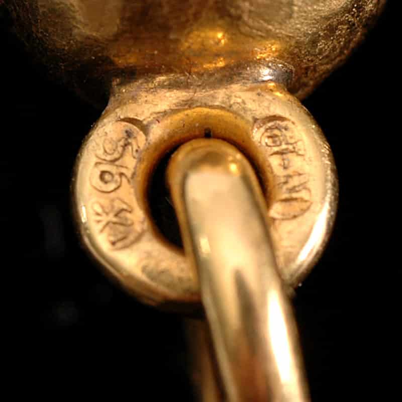 A Russian jeweled two-color gold retractable pencil by Nicholls & Plincke in original fitted box - Image 3