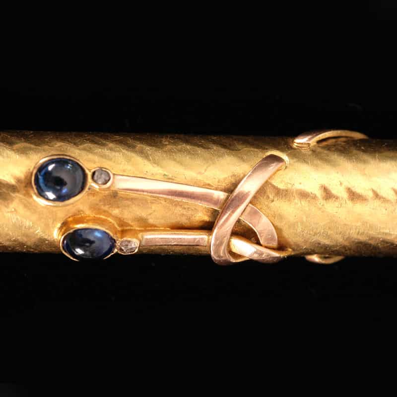 A Russian jeweled two-color gold retractable pencil by Nicholls & Plincke in original fitted box - Image 5