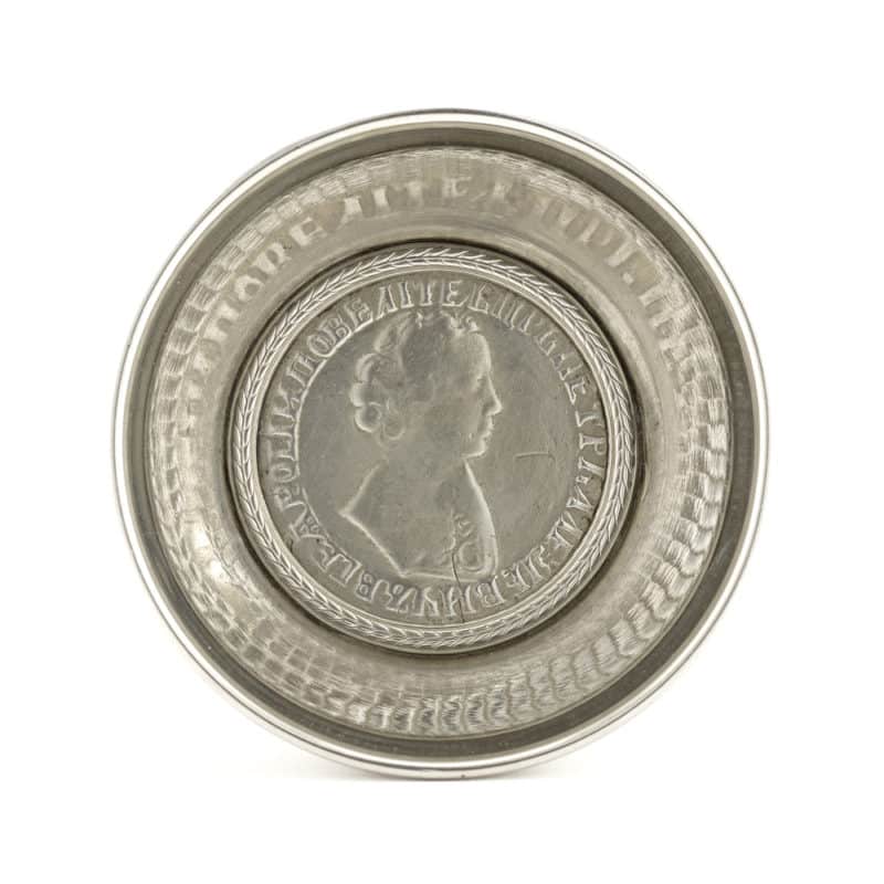Russian Silver Bowl with Peter the Great Coin
