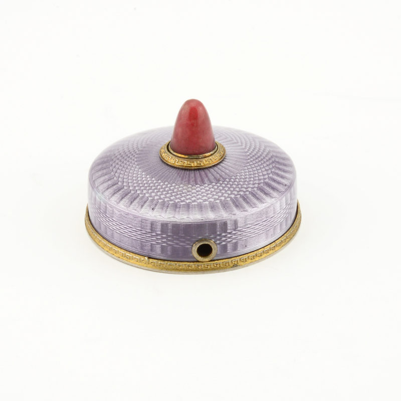 A Fabergé guilloché enamel & carved rhodonite bell push - Image 2