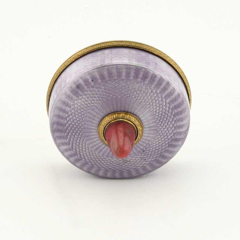 A Fabergé guilloché enamel & carved rhodonite bell push - Image 3
