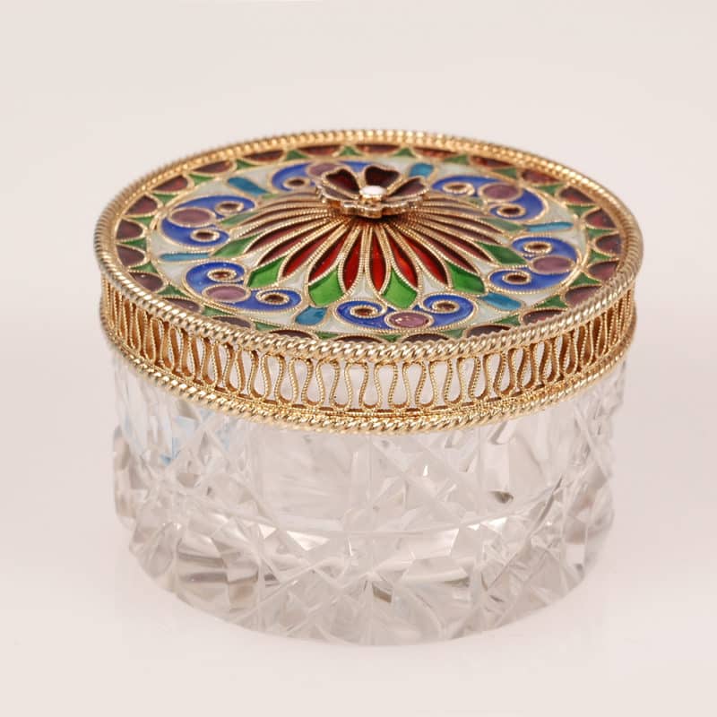 Norwegian Plique Enamel  Jar