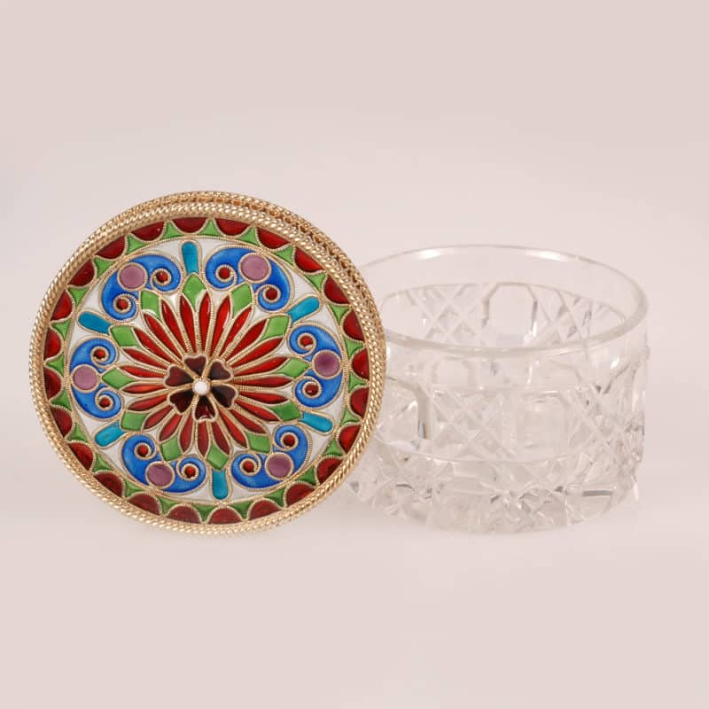Norwegian Plique Enamel  Jar - Image 3