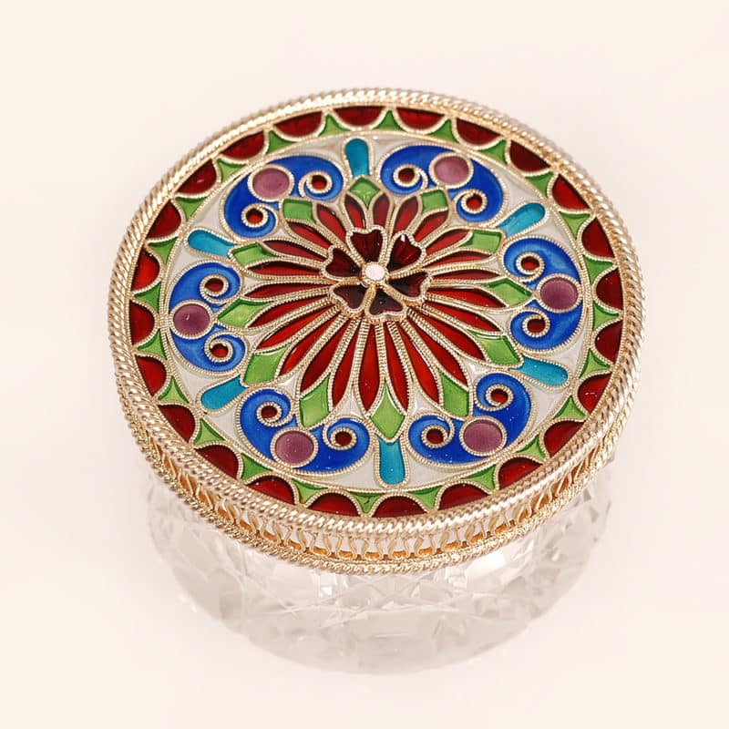 Norwegian Plique Enamel  Jar - Image 2