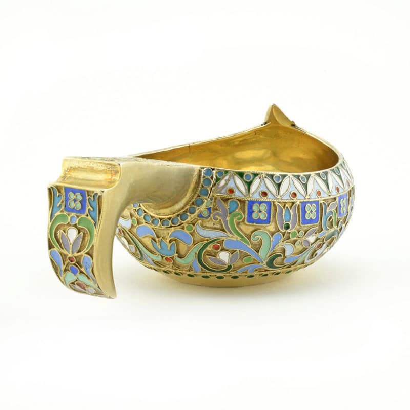 Pavel Ovchinnikov Enamel Kovsh - Image 3