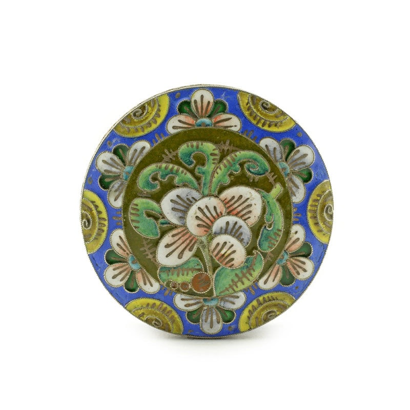 Russian shaded cloisonné enamel pillbox - Image 6