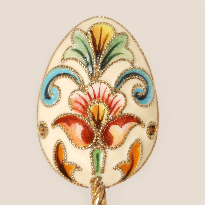 Feodor Rückert shaded cloisonné enamel open salt with spoon - Image 6