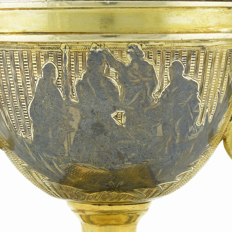 An extremely rare gilded silver & niello covered Imperial salt dated 1801 - Image 5