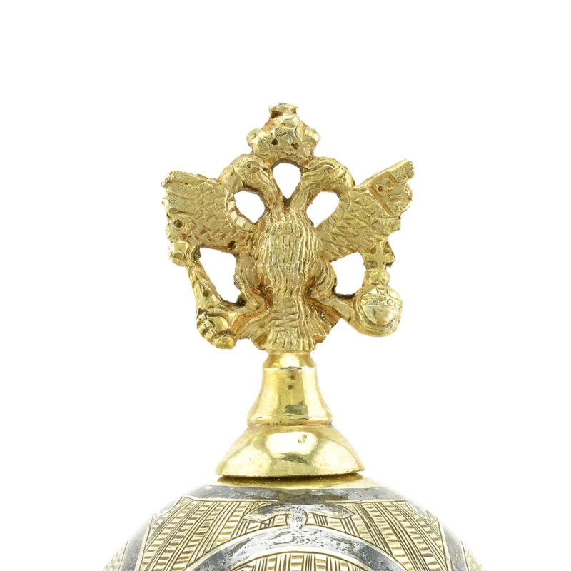 An extremely rare gilded silver & niello covered Imperial salt dated 1801 - Image 7