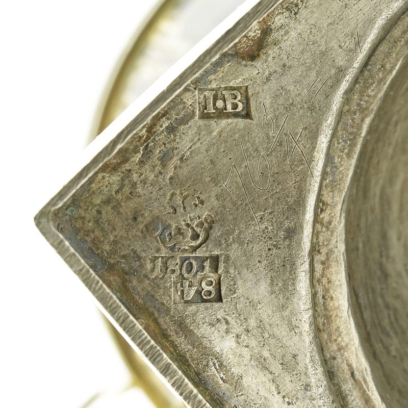 An extremely rare gilded silver & niello covered Imperial salt dated 1801 - Image 9