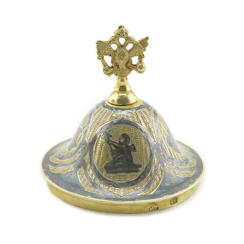 An extremely rare gilded silver & niello covered Imperial salt dated 1801 - Image 11